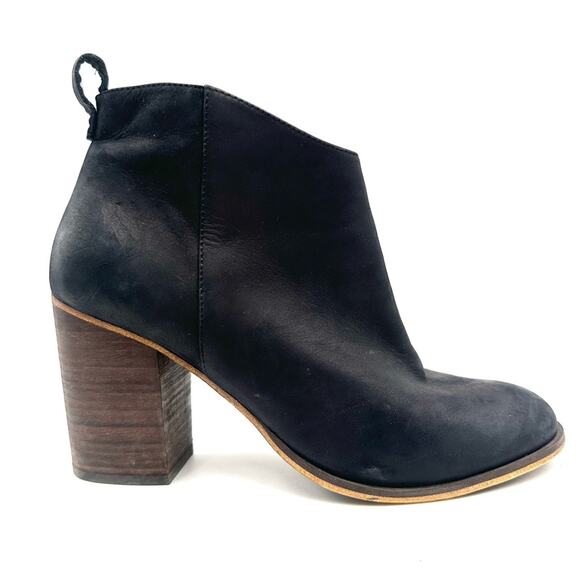 BP -  women's leather booties LANCE ankle side zip leather block heel size US 11 - Picture 1 of 10